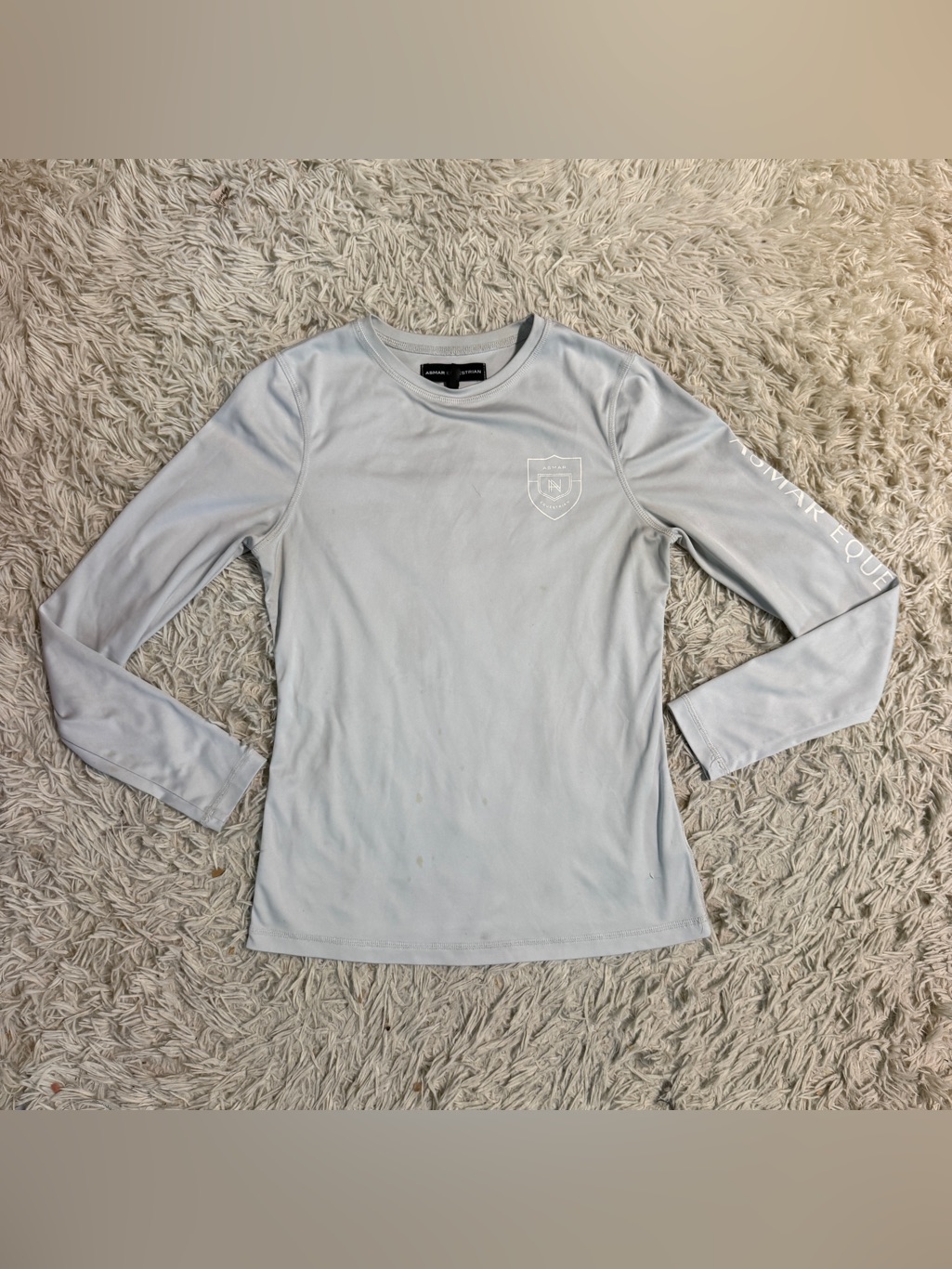 Womens Medium Grey Asmar Equestrian Long Sleeve Horseback Riding Sunshirt Womens Medium Grey Asmar Equestrian Long Sleeve Horseback Riding Sunshirt